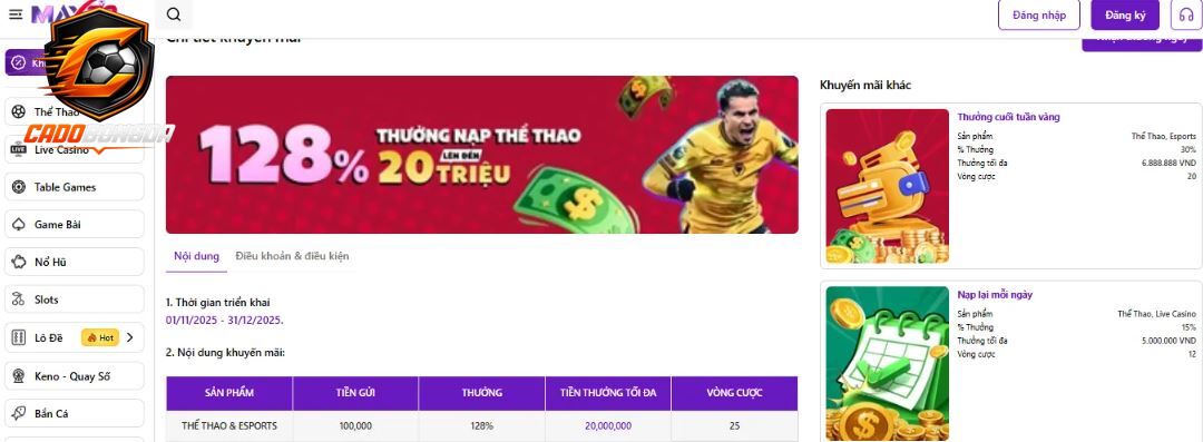 Siêu khuyến mãi chỉ có ở thể thao Max79
