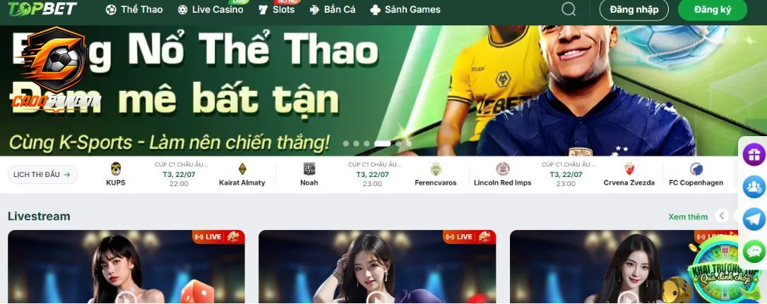 Cá độ bóng đá nhà cái cạnh tranh tại Topbet